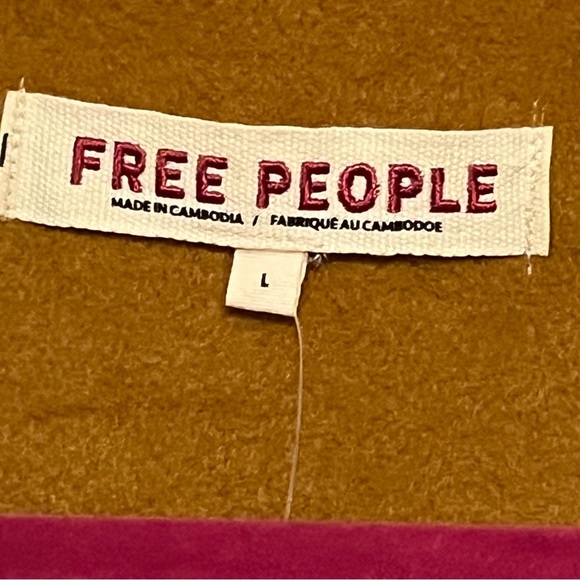 Free People Mina Jacket Terra Cotta Oversized Collar Tie Waist NWT Large - Picture 2 of 6